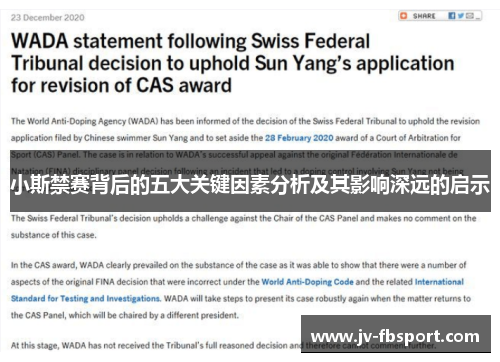 小斯禁赛背后的五大关键因素分析及其影响深远的启示